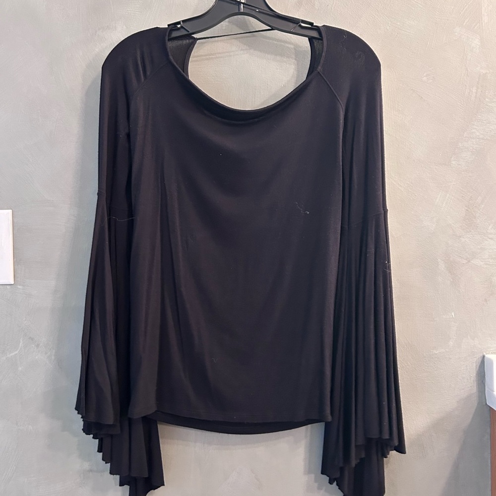 Black Free People Bell Sleeve Top